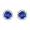 10kt White Gold Women's Round Lab-Created Blue Sapphire Diamond Stud Earrings 1-1-2 Cttw - FREE Shipping (US/CAN)-Gold & Diamond Earrings-JadeMoghul Inc.