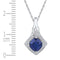 10kt White Gold Women's Round Lab-Created Blue Sapphire Solitaire Pendant 1-5-8 Cttw - FREE Shipping (US/CAN)-Gold & Diamond Pendants & Necklaces-JadeMoghul Inc.