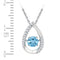 10kt White Gold Women's Round Lab-Created Blue Topaz Solitaire Teardrop Pendant 3-4 Cttw - FREE Shipping (US/CAN)-Gold & Diamond Pendants & Necklaces-JadeMoghul Inc.