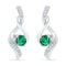 10kt White Gold Women's Round Lab-Created Emerald Solitaire Diamond Earrings 1-3 Cttw - FREE Shipping (USA/CAN)-Gold & Diamond Earrings-JadeMoghul Inc.