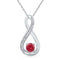 10kt White Gold Women's Round Lab-Created Ruby Diamond Fashion Pendant 5-8 Cttw - FREE Shipping (US/CAN)-Gold & Diamond Pendants & Necklaces-JadeMoghul Inc.