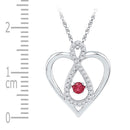 10kt White Gold Women's Round Lab-Created Ruby Diamond Infinity Heart Pendant 1-4 Cttw - FREE Shipping (US/CAN)-Gold & Diamond Pendants & Necklaces-JadeMoghul Inc.