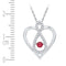 10kt White Gold Women's Round Lab-Created Ruby Diamond Infinity Heart Pendant 1-4 Cttw - FREE Shipping (US/CAN)-Gold & Diamond Pendants & Necklaces-JadeMoghul Inc.