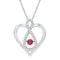 10kt White Gold Women's Round Lab-Created Ruby Diamond Infinity Heart Pendant 1-4 Cttw - FREE Shipping (US/CAN)-Gold & Diamond Pendants & Necklaces-JadeMoghul Inc.