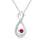 10kt White Gold Women's Round Lab-Created Ruby Moving Twinkle Solitaire Infinity Pendant 1-3 Cttw - FREE Shipping (US/CAN)-Gold & Diamond Pendants & Necklaces-JadeMoghul Inc.