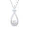 10kt White Gold Women's Round Lab-Created White Sapphire Solitaire Twist Pendant 5-8 Cttw - FREE Shipping (US/CAN)-Gold & Diamond Pendants & Necklaces-JadeMoghul Inc.