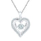 10kt White Gold Women's Round Moving Twinkle Diamond Heart Outline Pendant 1-4 Cttw - FREE Shipping (US/CAN)-Gold & Diamond Pendants & Necklaces-JadeMoghul Inc.