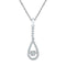 10kt White Gold Women's Round Moving Twinkle Diamond Teardrop Pendant 1-5 Cttw - FREE Shipping (US/CAN)-Gold & Diamond Pendants & Necklaces-JadeMoghul Inc.