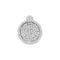 10kt White Gold Women's Round Pave-set Diamond Circle Frame Cluster Pendant 1-3 Cttw - FREE Shipping (US/CAN)-Gold & Diamond Pendants & Necklaces-JadeMoghul Inc.