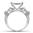 10kt White Gold Women's Round Pave-set Diamond Elevated Square Cluster Ring 3/8 Cttw - FREE Shipping (US/CAN)-Gold & Diamond Cluster Rings-5-JadeMoghul Inc.