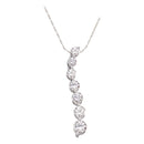 10kt White Gold Women's Round Pave-set Diamond Graduated Journey Pendant 1-4 Cttw - FREE Shipping (US/CAN)-Gold & Diamond Pendants & Necklaces-JadeMoghul Inc.