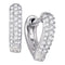 10kt White Gold Women's Round Pave-set Diamond Heart Hughie Hoop Earrings 1-5 Cttw - FREE Shipping (US/CAN)-Gold & Diamond Earrings-JadeMoghul Inc.