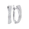 10kt White Gold Women's Round Pave-set Diamond Hoop Earrings 1-6 Cttw - FREE Shipping (USA/CAN)-Gold & Diamond Earrings-JadeMoghul Inc.