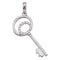 10kt White Gold Women's Round Pave-set Diamond Key Pendant 1-12 Cttw - FREE Shipping (US/CAN)-Gold & Diamond Pendants & Necklaces-JadeMoghul Inc.