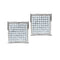 10kt White Gold Women's Round Pave-set Diamond Square Cluster Earrings 3-8 Cttw - FREE Shipping (USA/CAN)-Gold & Diamond Earrings-JadeMoghul Inc.