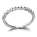 10kt White Gold Women's Round Pave-set Diamond Wedding Band 1/6 Cttw - FREE Shipping (US/CAN)-Gold & Diamond Wedding Jewelry-5-JadeMoghul Inc.