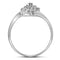 10kt White Gold Women's Round Prong-set Diamond Cluster Slender Ring 1/8 Cttw - FREE Shipping (US/CAN)-Gold & Diamond Cluster Rings-5-JadeMoghul Inc.