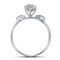 10kt White Gold Women's Round Prong-set Diamond Oval Cluster Baguette Ring 1/10 Cttw - FREE Shipping (US/CAN)-Gold & Diamond Cluster Rings-5-JadeMoghul Inc.