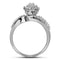 10kt White Gold Women's Round Prong-set Diamond Oval Cluster Ring 3/4 Cttw - FREE Shipping (US/CAN)-Rings And Bands-5-JadeMoghul Inc.