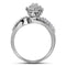 10kt White Gold Women's Round Prong-set Diamond Oval Cluster Ring 3/4 Cttw - FREE Shipping (US/CAN)-Rings And Bands-5-JadeMoghul Inc.