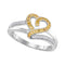 10kt White Gold Women's Round Yellow Color Enhanced Diamond Heart Love Ring 1/8 Cttw - FREE Shipping (US/CAN)-Gold & Diamond Heart Rings-5-JadeMoghul Inc.