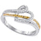 10kt White Gold Women's Round Yellow Color Enhanced Diamond Heart Ring 1/5 Cttw - FREE Shipping (US/CAN)-Gold & Diamond Heart Rings-6-JadeMoghul Inc.