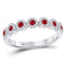 10kt White Gold Women's Ruby Circle Stackable Band Ring 1/2 Cttw-Gold & Diamond Rings-JadeMoghul Inc.