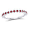 10kt White Gold Women's Ruby Dot Stackable Band Ring 1/5 Cttw-Gold & Diamond Rings-JadeMoghul Inc.