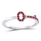 10kt White Gold Women's Ruby Key Stackable Band Ring 1/5 Cttw-Gold & Diamond Rings-JadeMoghul Inc.