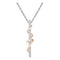 10kt White & Rose Gold Women's Round Diamond Vertical Stick Pendant 1-12 Cttw - FREE Shipping (US/CAN)-Gold & Diamond Pendants & Necklaces-JadeMoghul Inc.