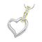 10kt White Two-tone Gold Women's Round Diamond Heart Love Pendant 1-12 Cttw - FREE Shipping (US/CAN)-Gold & Diamond Pendants & Necklaces-JadeMoghul Inc.