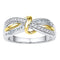 10kt White Two-tone Gold Women's Round Diamond Yellow Twist Strand Band 1-5 Cttw - FREE Shipping (US/CAN)-Gold & Diamond Bands-JadeMoghul Inc.