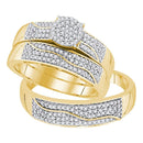 10kt Yellow Gold His & Hers Diamond Wedding Ring Band Set-Gold & Diamond Wedding Jewelry-7.5-JadeMoghul Inc.