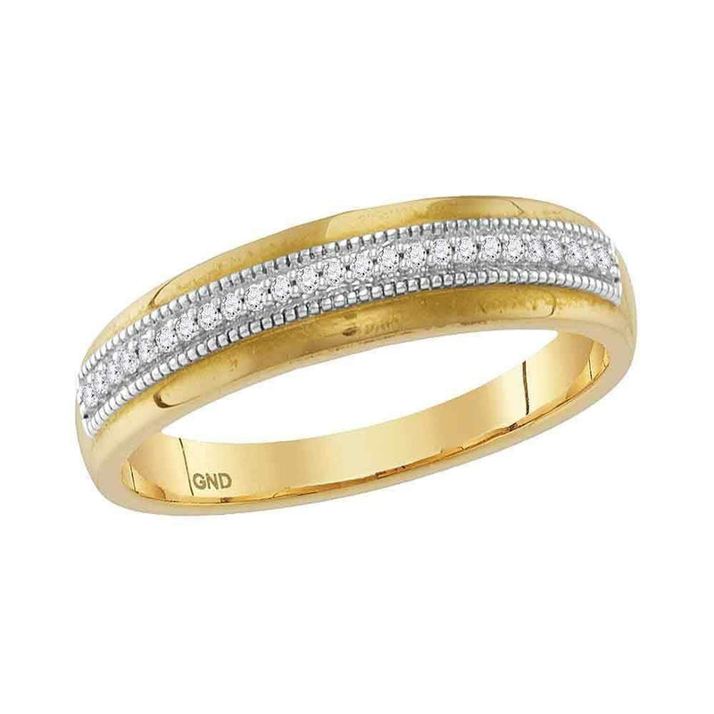 10kt Yellow Gold His & Hers Round Diamond Cluster Matching Bridal Wedding Ring Band Set 1/4 Cttw - FREE Shipping (US/CAN)-Wedding Jewelry-5-JadeMoghul Inc.