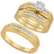 10kt Yellow Gold His & Hers Round Diamond Solitaire Matching Bridal Wedding Ring Band Set 1/4 Cttw - FREE Shipping (US/CAN)-Gold & Diamond Trio Sets-5-JadeMoghul Inc.