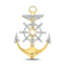 10kt Yellow Gold Mens Diamond Anchor Wheel Nautical Charm Pendant 1-1/4 Cttw-Gold & Diamond Men Charms & Pendants-JadeMoghul Inc.