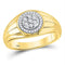 10kt Yellow Gold Men's Diamond Circle Cluster Ring-Gold & Diamond Men Rings-8.5-JadeMoghul Inc.