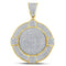 10kt Yellow Gold Mens Diamond Circle Frame Medallion Charm Pendant 7/8 Cttw-Gold & Diamond Men Charms & Pendants-JadeMoghul Inc.