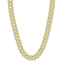 10kt Yellow Gold Mens Diamond Cuban Link Chain Necklace 13-1/5 Cttw-Gold & Diamond Pendants & Necklaces-JadeMoghul Inc.