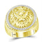 10kt Yellow Gold Men's Diamond Lion Head Mane Ring-Gold & Diamond General-10-JadeMoghul Inc.