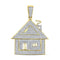 10kt Yellow Gold Mens Diamond Trap House Charm Pendant 3/4 Cttw-Gold & Diamond Men Charms & Pendants-JadeMoghul Inc.