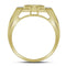 10kt Yellow Gold Mens Princess Diamond Octagon Frame Cluster Ring 7/8 Cttw - FREE Shipping (US/CAN)-Gold & Diamond Rings-8-JadeMoghul Inc.