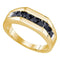 10kt Yellow Gold Men's Round Black Color Enhanced Diamond Wedding Band Ring 1.00 Cttw - FREE Shipping (US/CAN)-Gold & Diamond Wedding Jewelry-9-JadeMoghul Inc.