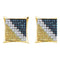 10kt Yellow Gold Mens Round Blue Color Enhanced Diamond Square Kite Earrings 1-20 Cttw - FREE Shipping (USA/CAN)-Gold & Diamond Men Earrings-JadeMoghul Inc.