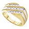 10kt Yellow Gold Men's Round Channel-set Diamond Triple Row Cluster Ring 1/2 Cttw - FREE Shipping (USA/CAN)-Gold & Diamond Men Rings-8-JadeMoghul Inc.