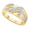 10kt Yellow Gold Men's Round Diamond Band Ring 1/10 Cttw - FREE Shipping (US/CAN)-Gold & Diamond Men Rings-9-JadeMoghul Inc.