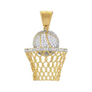 10kt Yellow Gold Mens Round Diamond Basketball Hoop Net Charm Pendant 3-4 Cttw-Gold & Diamond Men Charms & Pendants-JadeMoghul Inc.