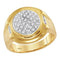 10kt Yellow Gold Men's Round Diamond Circle Cluster Fashion Ring 1/3 Cttw - FREE Shipping (US/CAN)-Gold & Diamond Men Rings-8-JadeMoghul Inc.