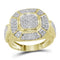 10kt Yellow Gold Mens Round Diamond Circle Cluster Ring 1/2 Cttw-Gold & Diamond Rings-8.5-JadeMoghul Inc.