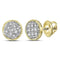 10kt Yellow Gold Mens Round Diamond Circle Cluster Stud Earrings 1-20 Cttw-Gold & Diamond Men Earrings-JadeMoghul Inc.